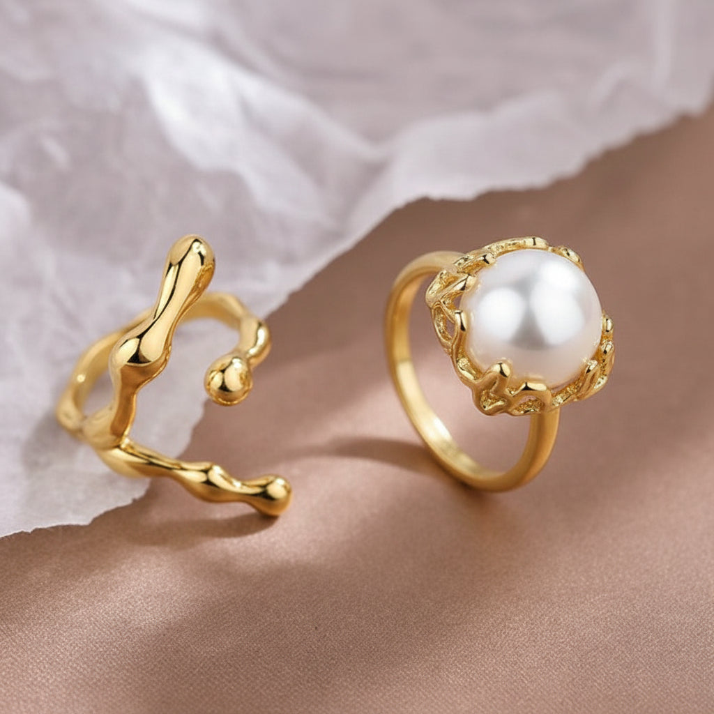 Gilded Moon Pearl Set